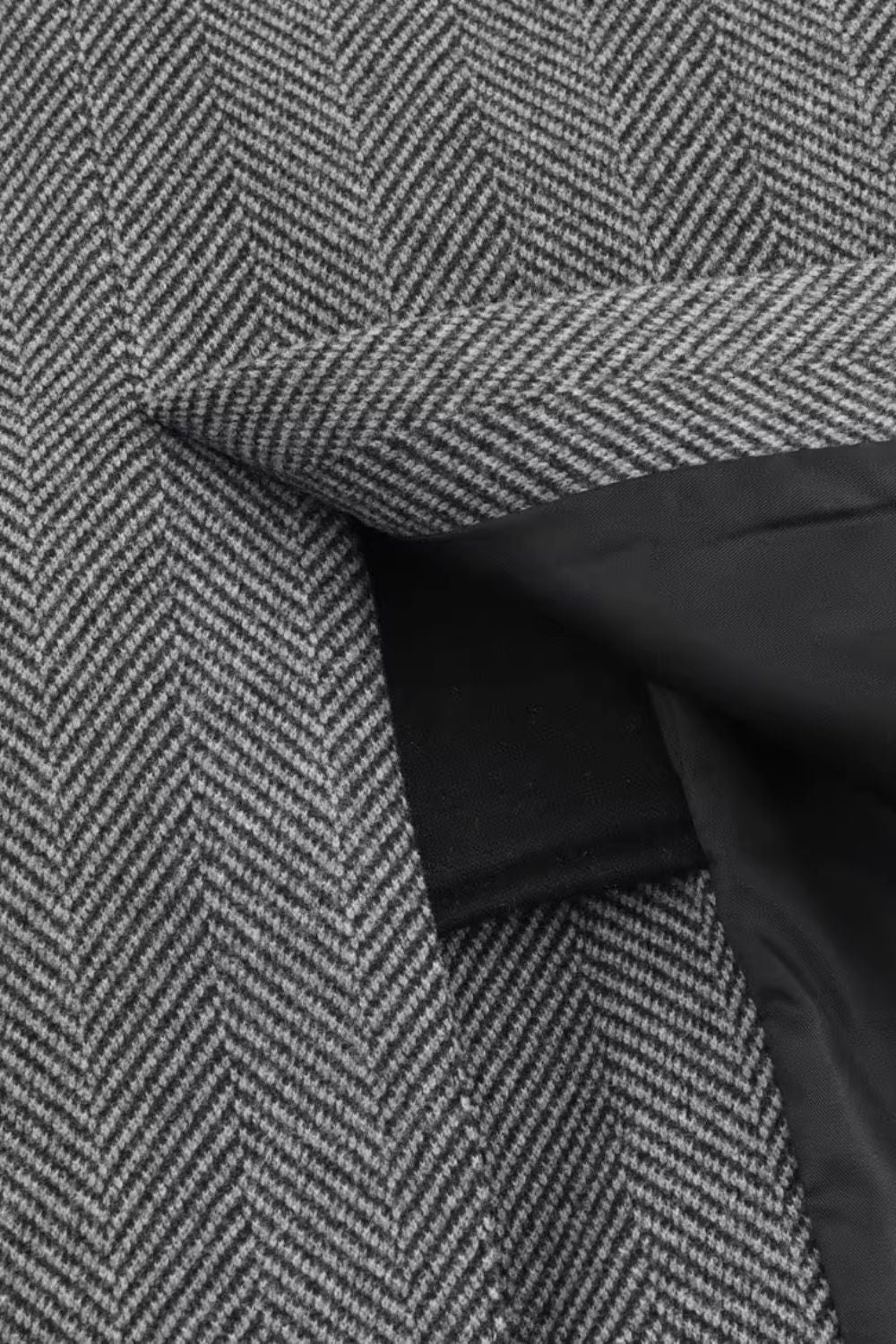 'Charlotte' Hooded Patchwork Herringbone Suit Jacket