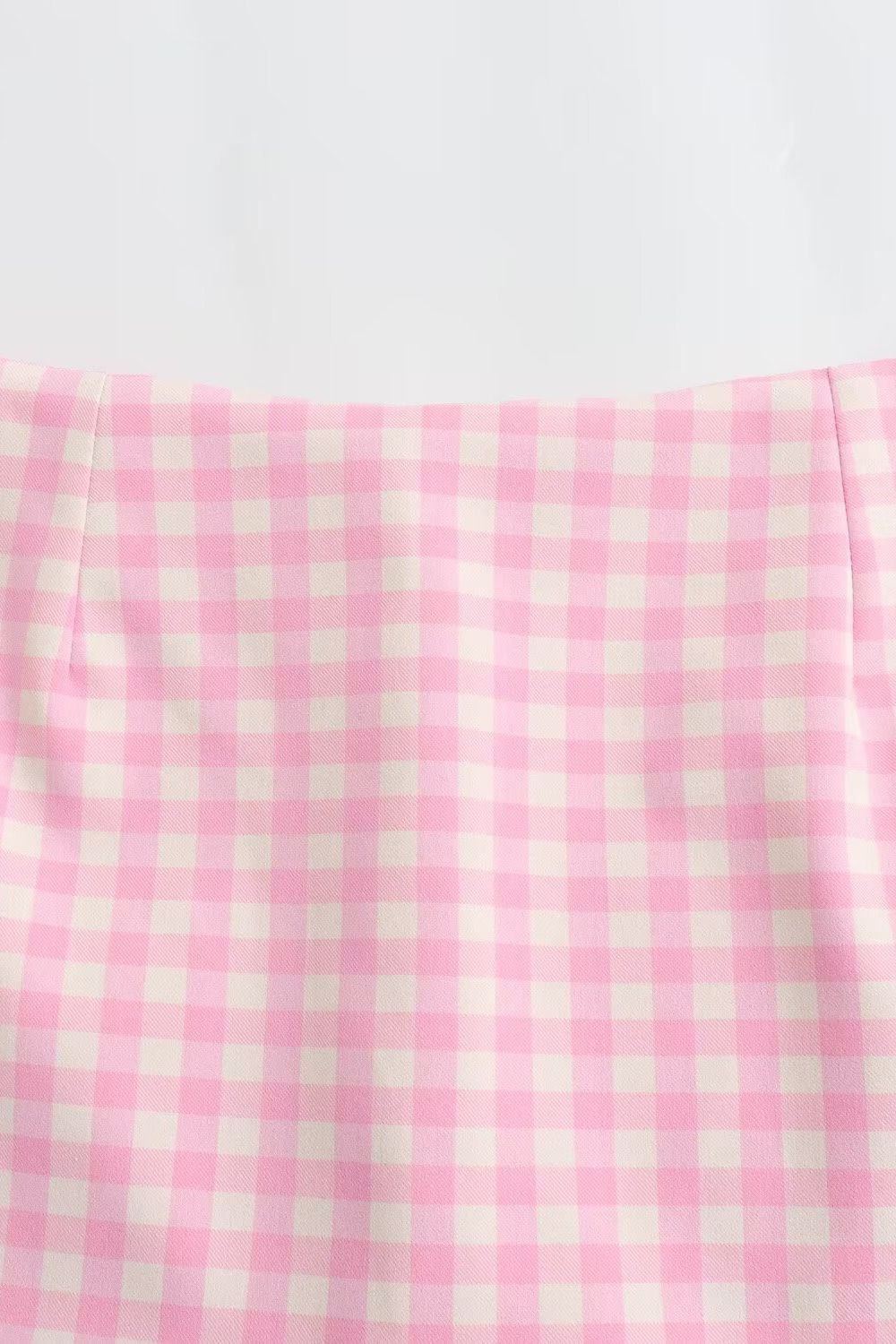 ‘Millie’ Pink Plaid Casual Asymmetric Skirt Pants