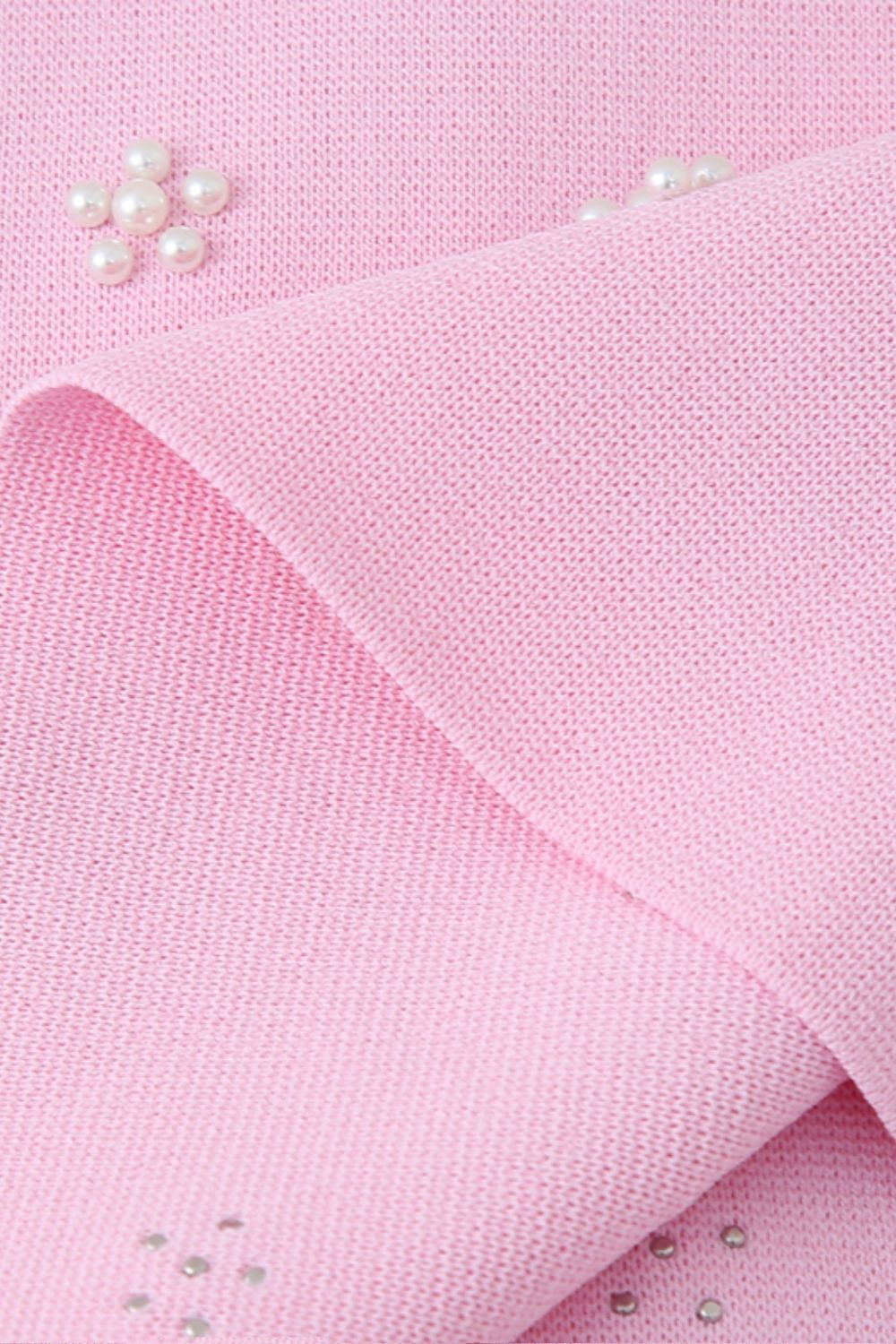 'Anna' Faux Pearl-Embellished Knit Mini Dress