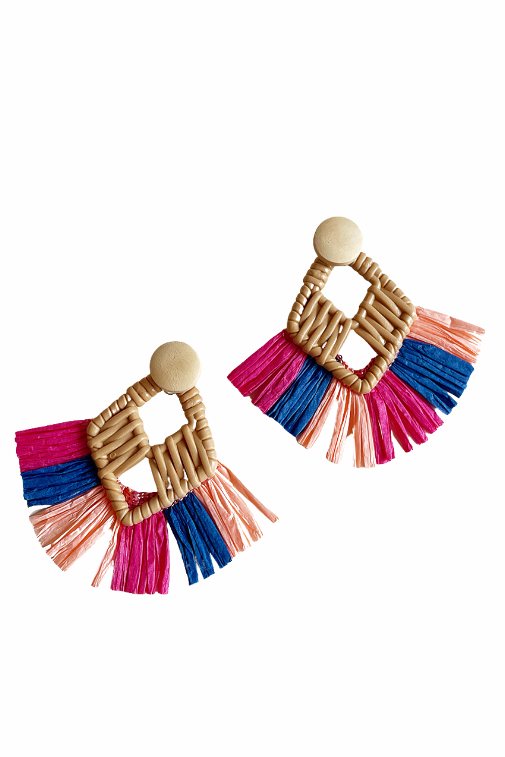 'Quinta' Raffia Drop Earrings (3 Colors)