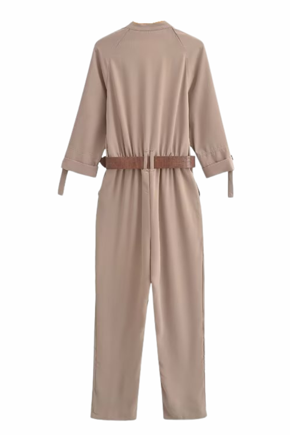 'Gail' V-Neck Belt High Waist Jumpsuit