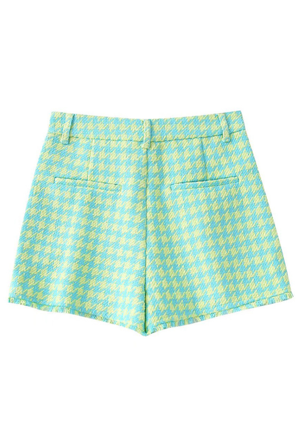 'Whitley' Houndstooth Pattern Frayed Shorts