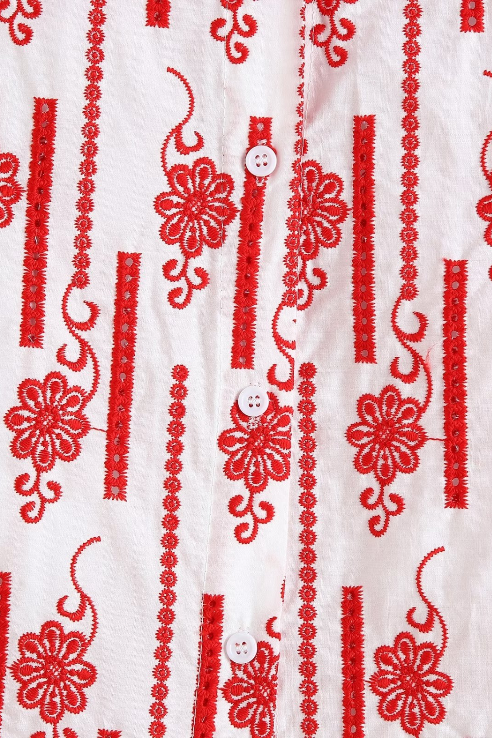 'Norma' Collared Embroidery Long Sleeve Blouse