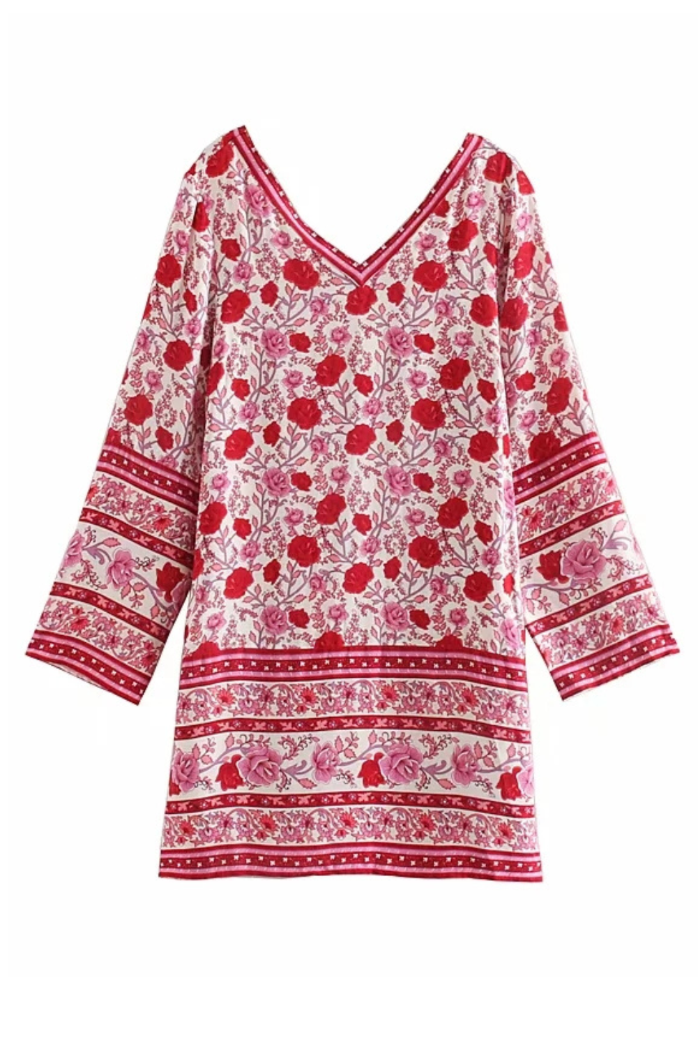 'Hermosa' Floral V-Neck Midi Dress (2 Colors)