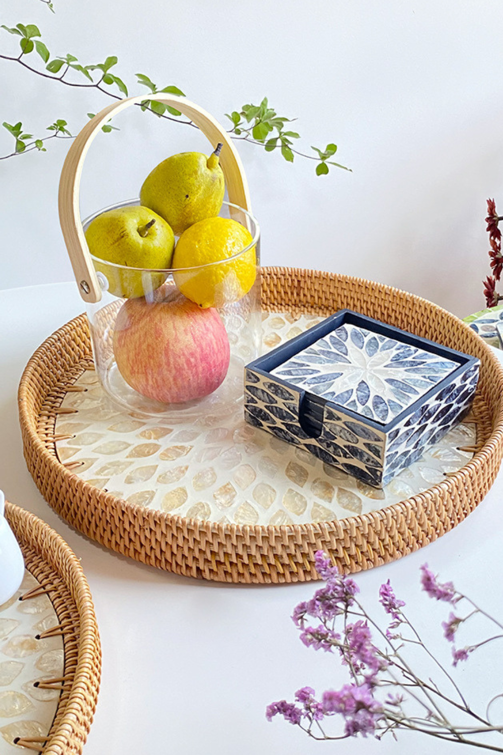 'Finley' Round Shell Storage Tray