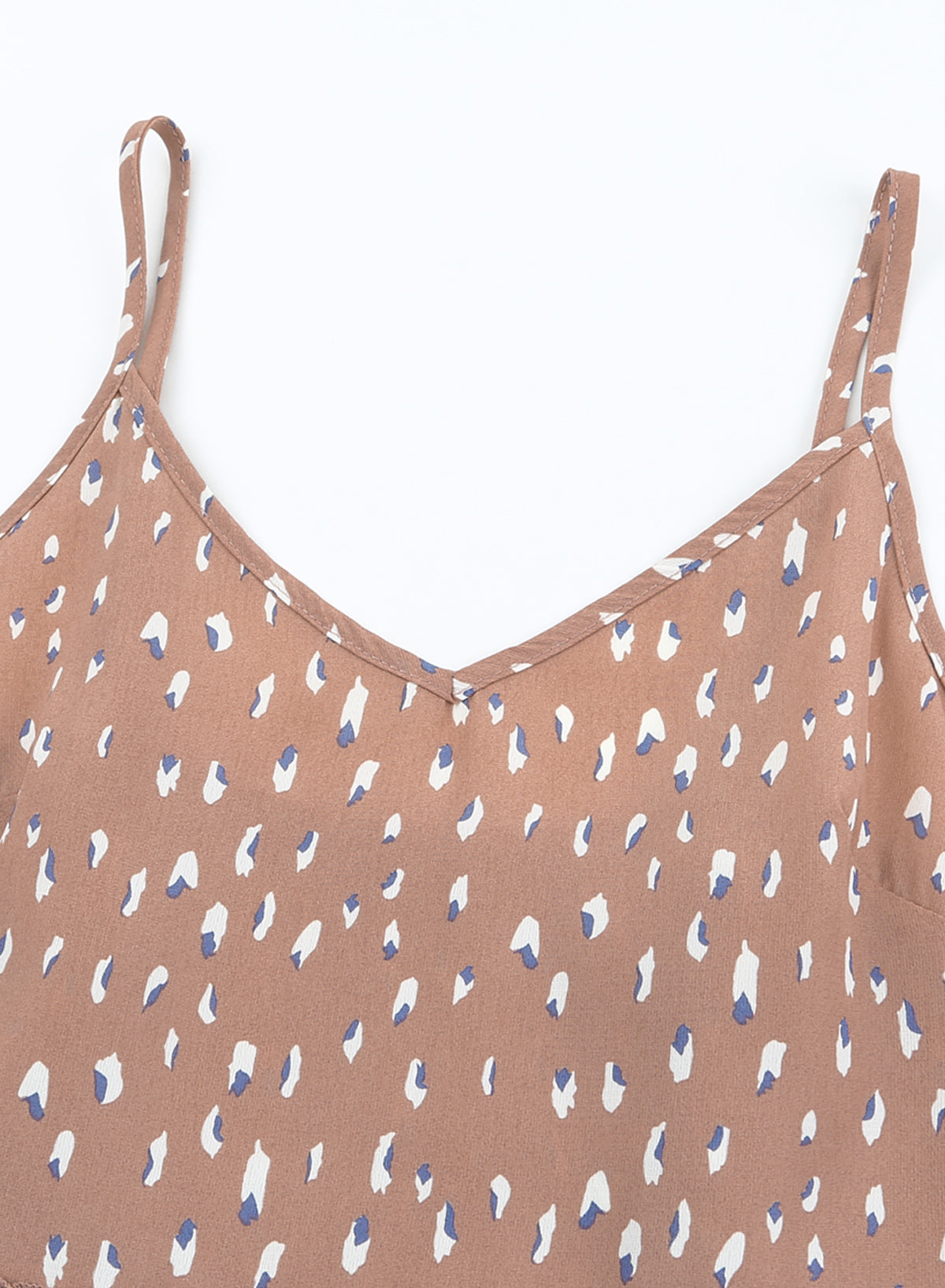 'Kadence' Printed Frill Trim V-Neck Tiered Cami