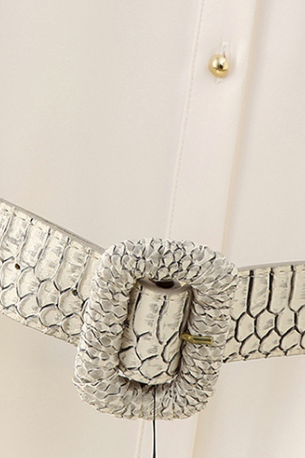 'Sofia' Satin Collared Belted Dress