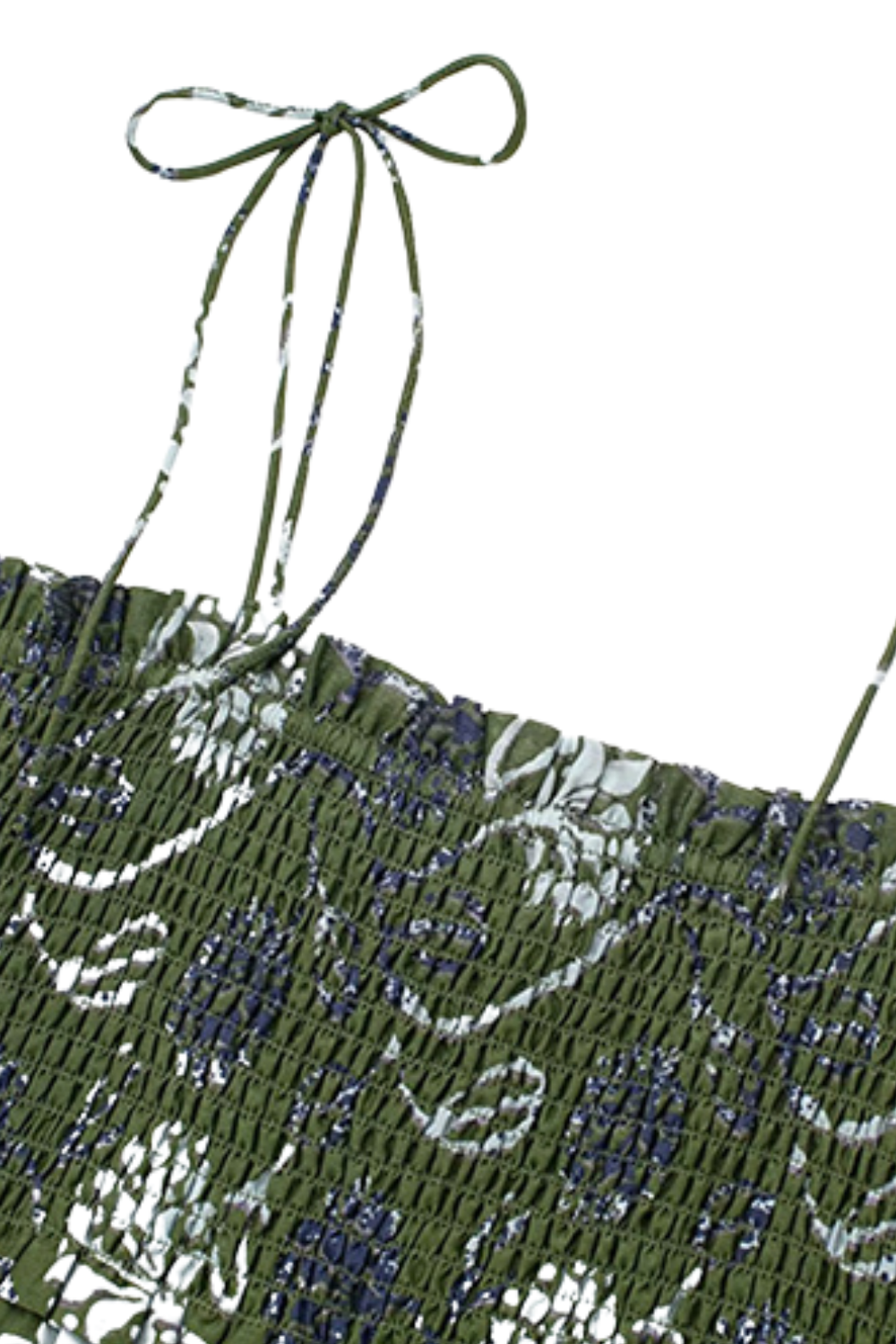 'Leyla' Floral Tie Straps Smocked Dress