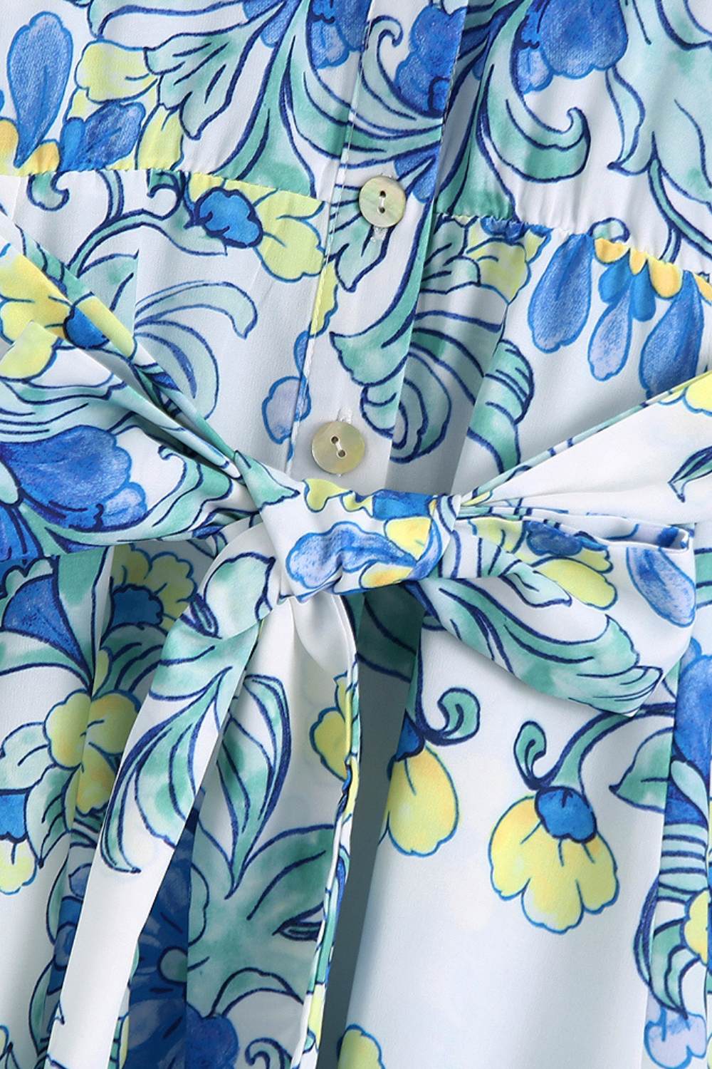 'Gretchen' Floral V-Neck Collared Maxi Dress