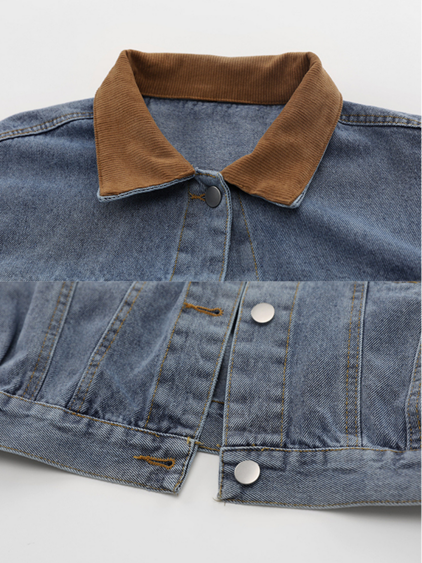 'Ebbie' Brown Collar Denim Jacket