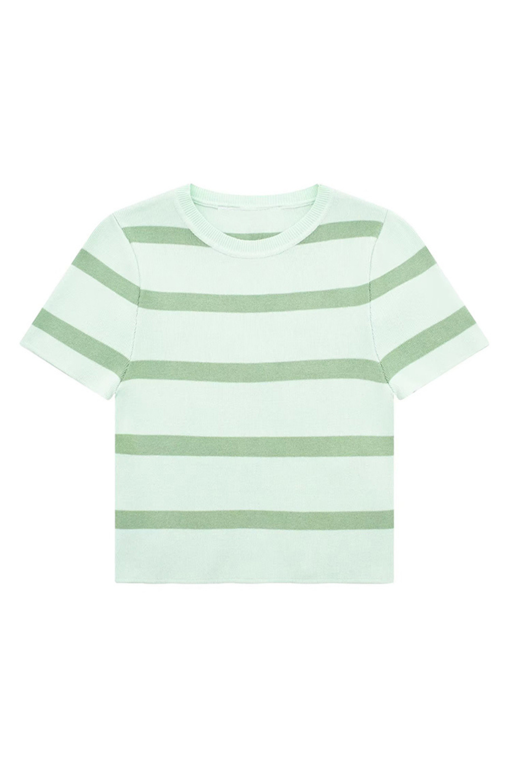 'Celine' Striped & Plain Knit T-Shirt (4 Colors)