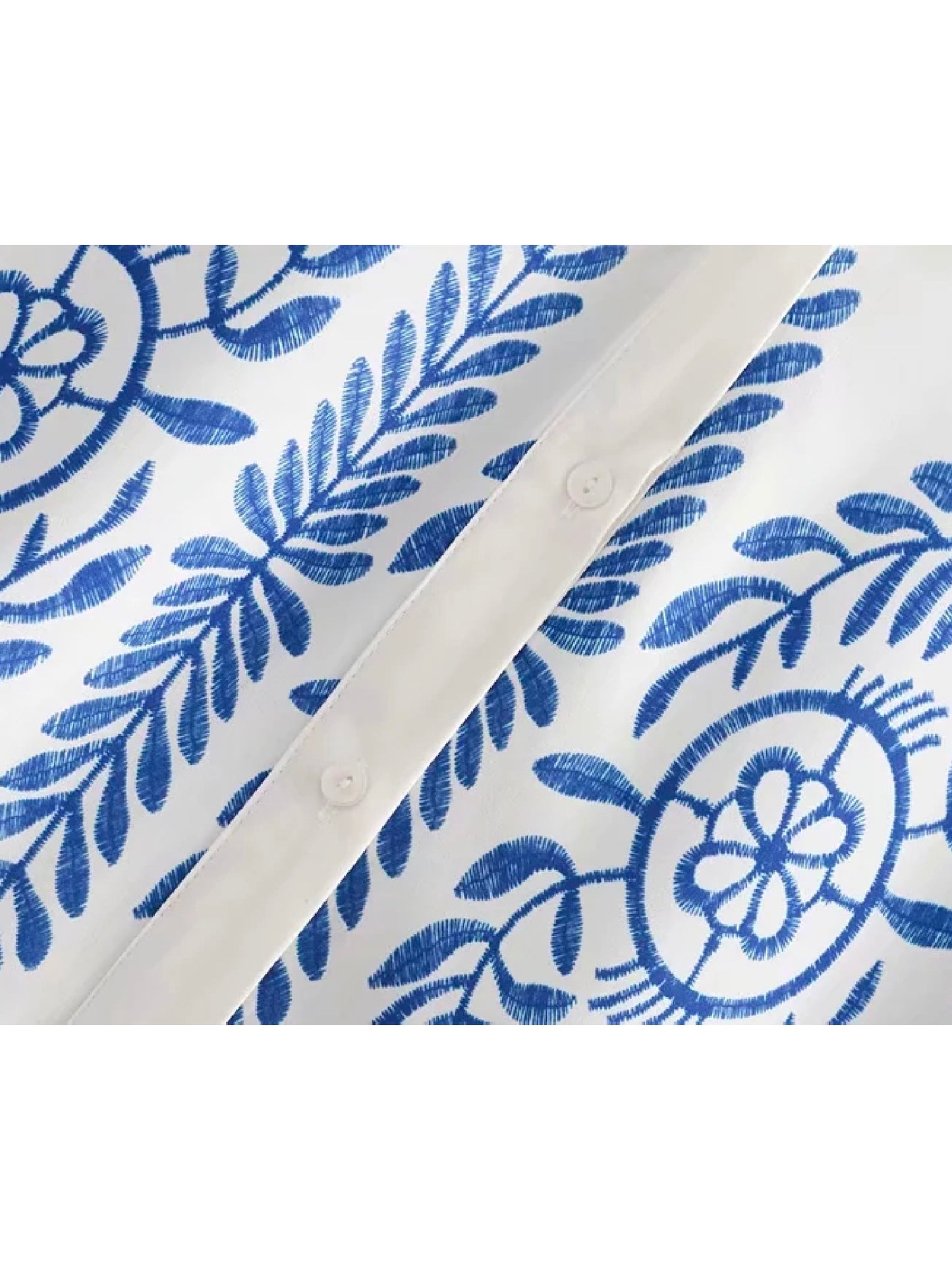 'Mon' Bohemian Printed Embroidery Button Down Dress