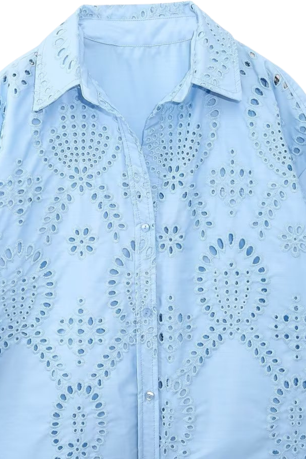 'Tabitha' Eyelet Embroidery Collared Shirt