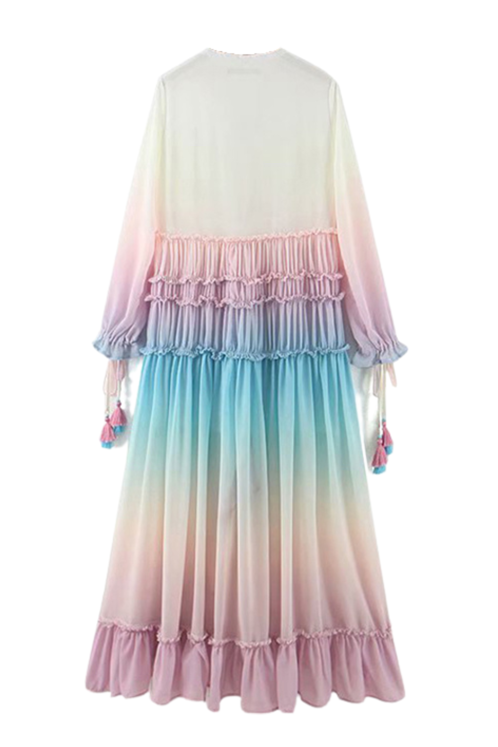 'Patricia' V-Neck Gradient Ruffled Dress (2 Colors)