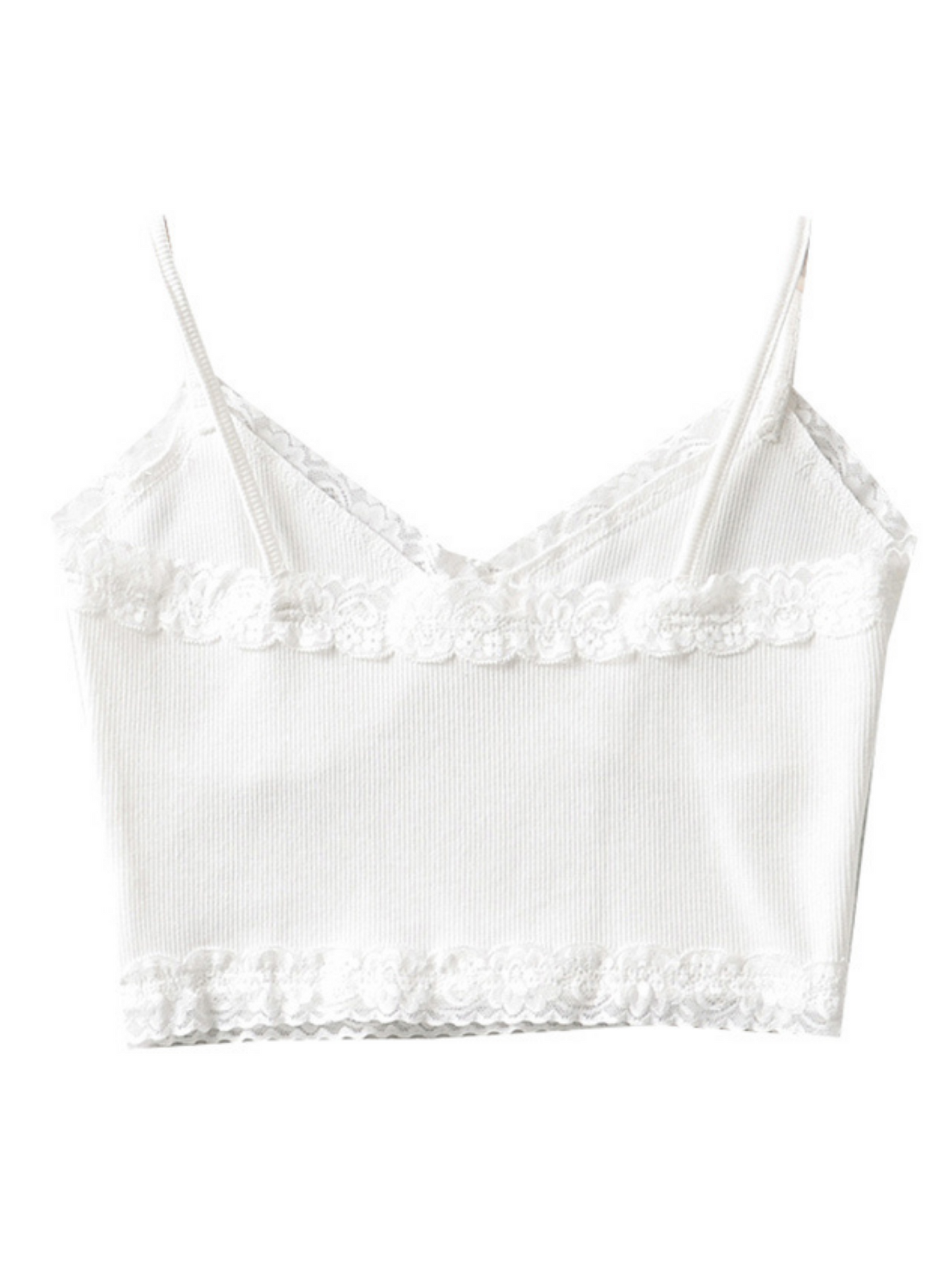 'Stephie' Lace-pleated Cropped Top (3 Colors)