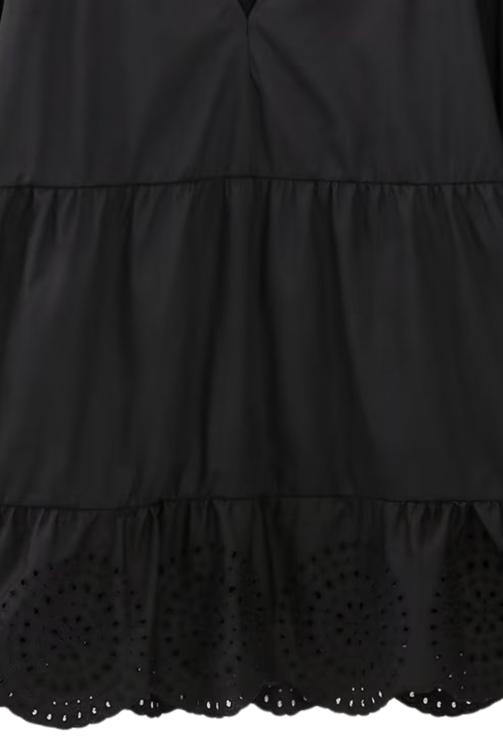 'Tasha' V-Neck Embroidery Tiered Dress