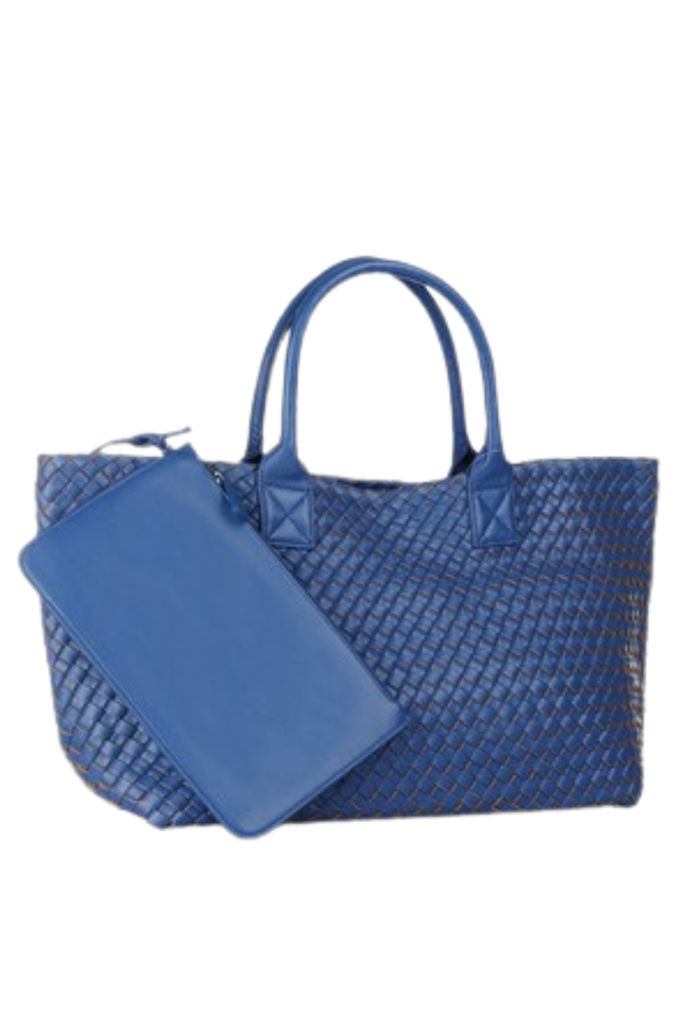 'Fernanda' Large Woven Faux Leather Tote Bag (7 Colors)