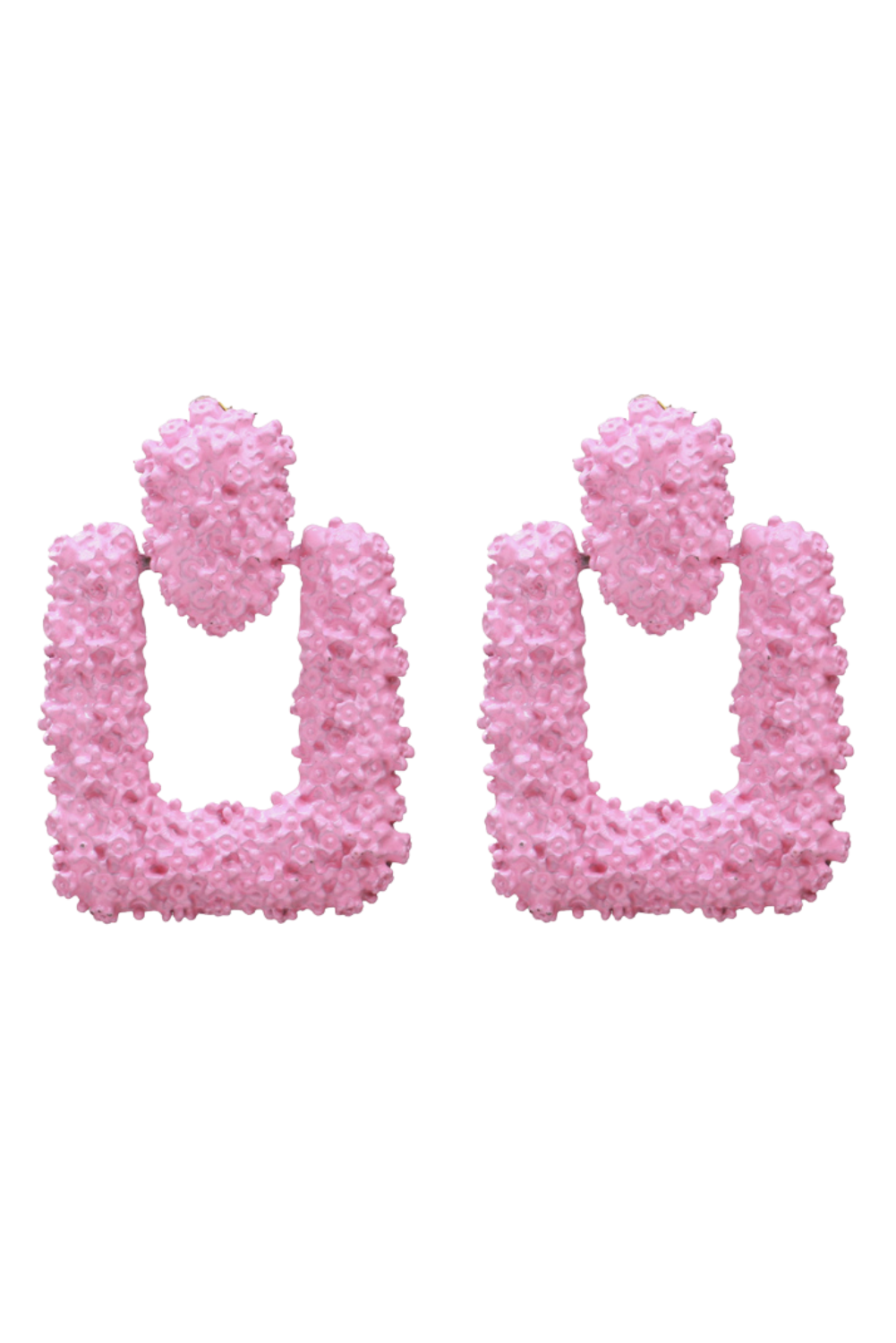 'Dylan' Pink Rectangle Drop Earrings