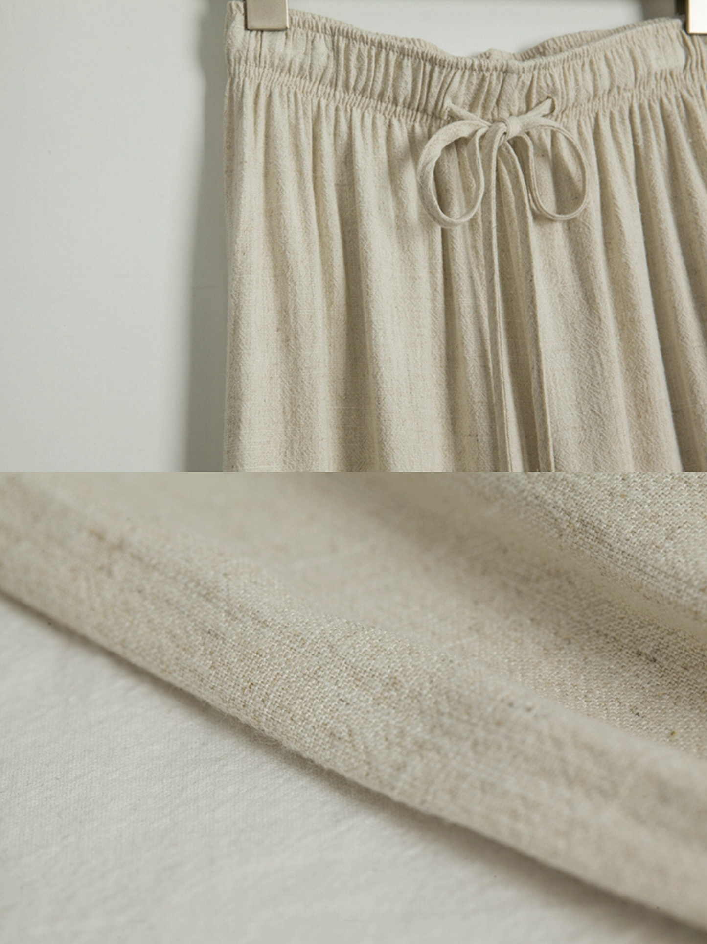 'Sisley' Tied Linen Wide-leg Pants (2 Colors)