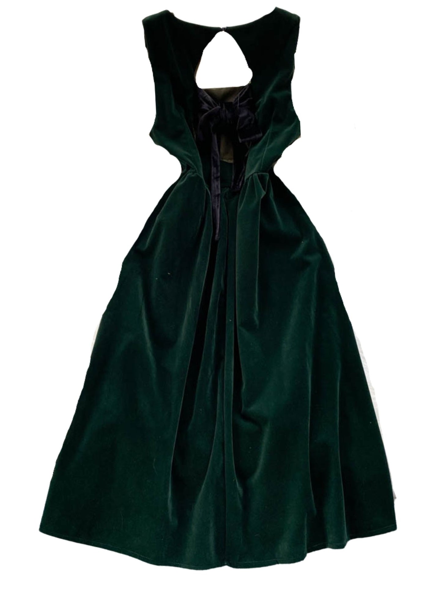 'Belle' Square Neck Velvet Ribbon Back Volume Dress (4 Colors)