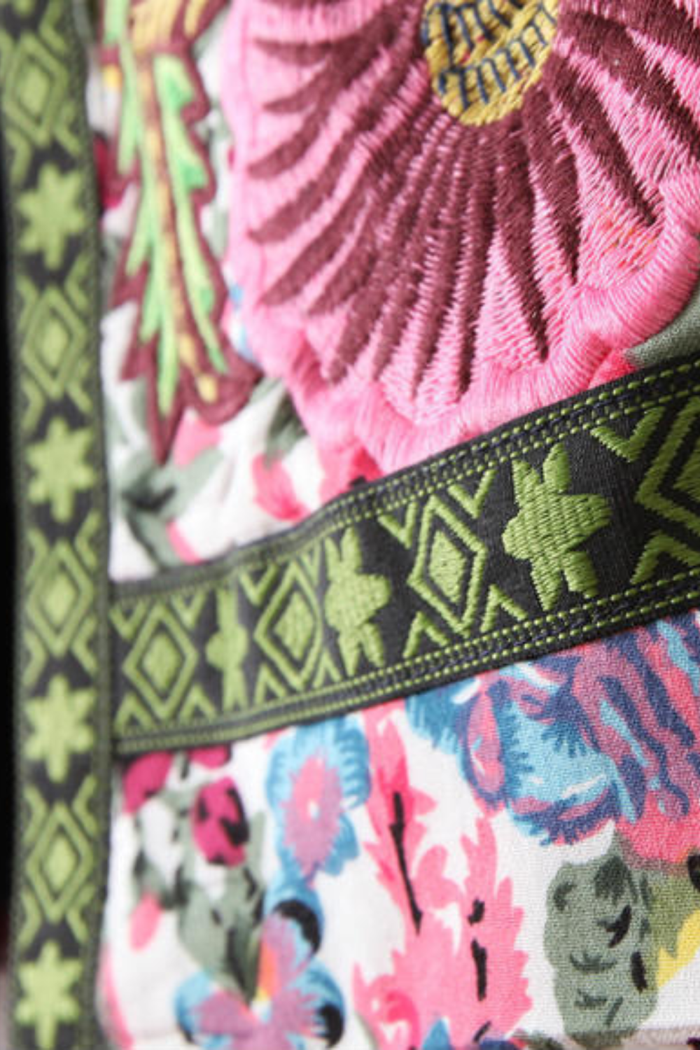 'Renata' Floral Embroidered Open Front Blazer