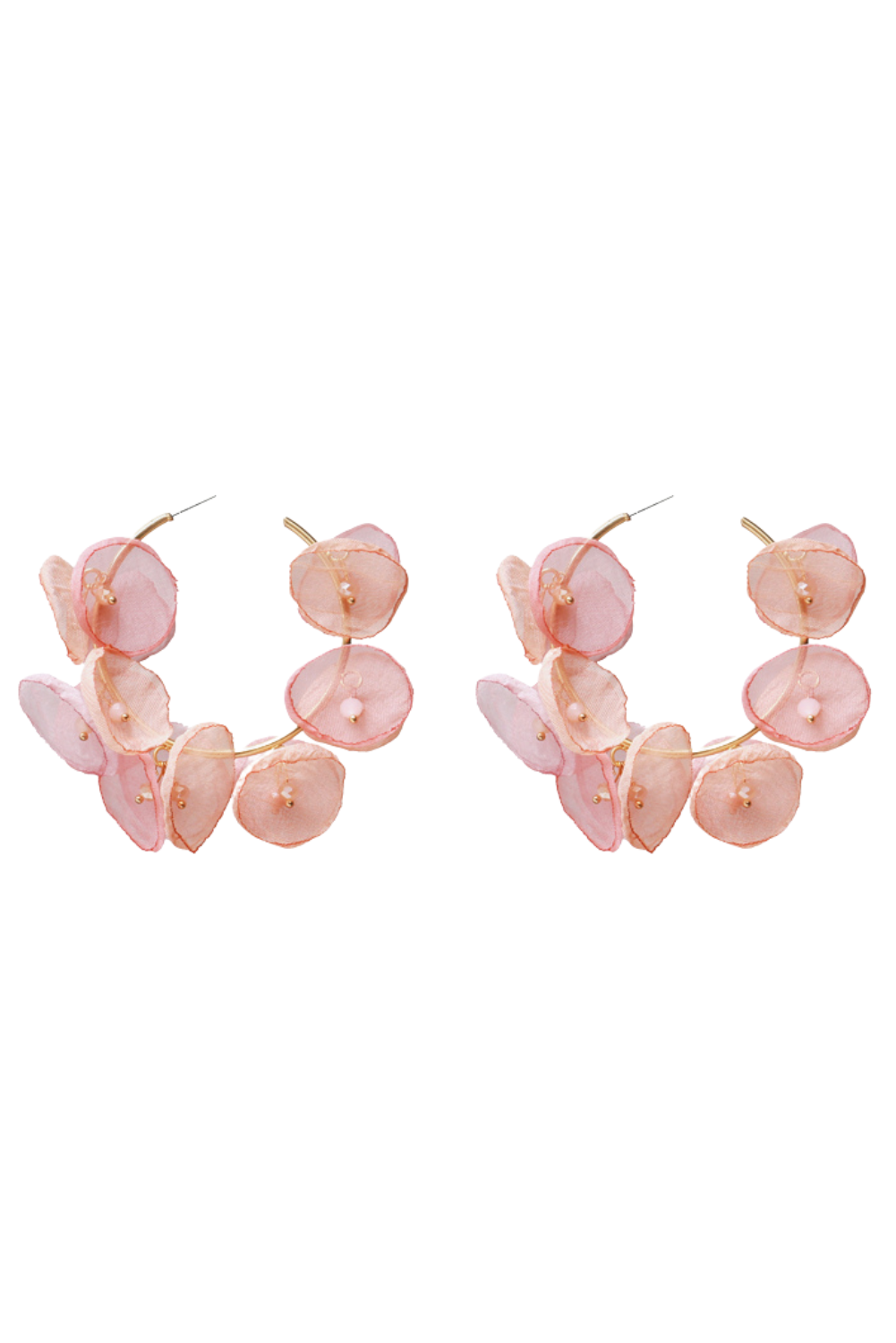 'Ivy' Pink Floral C-Hoop Earrings