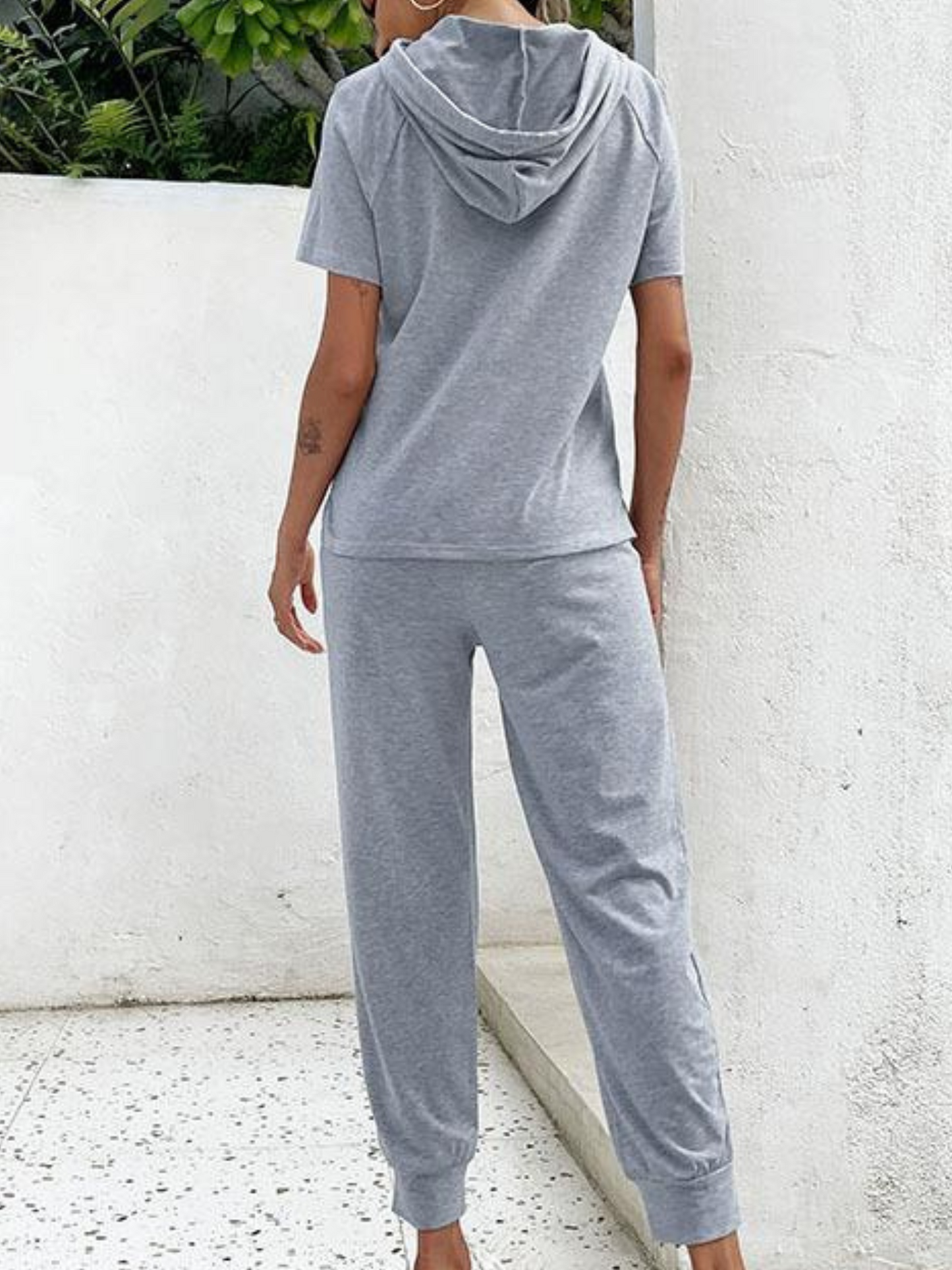 'Katelyn' Short Sleeve Hoodie Set