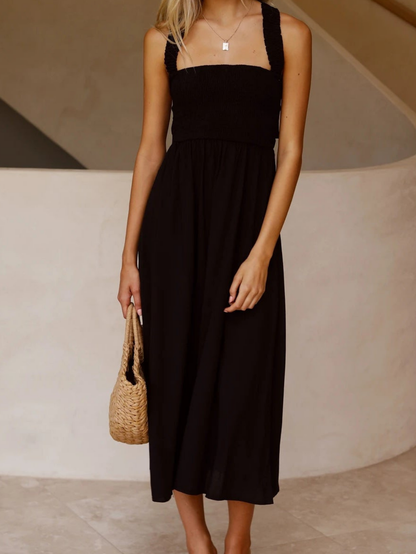 'Cassidy' Cotton Linen Sleeveless Back Tied Maxi Dress