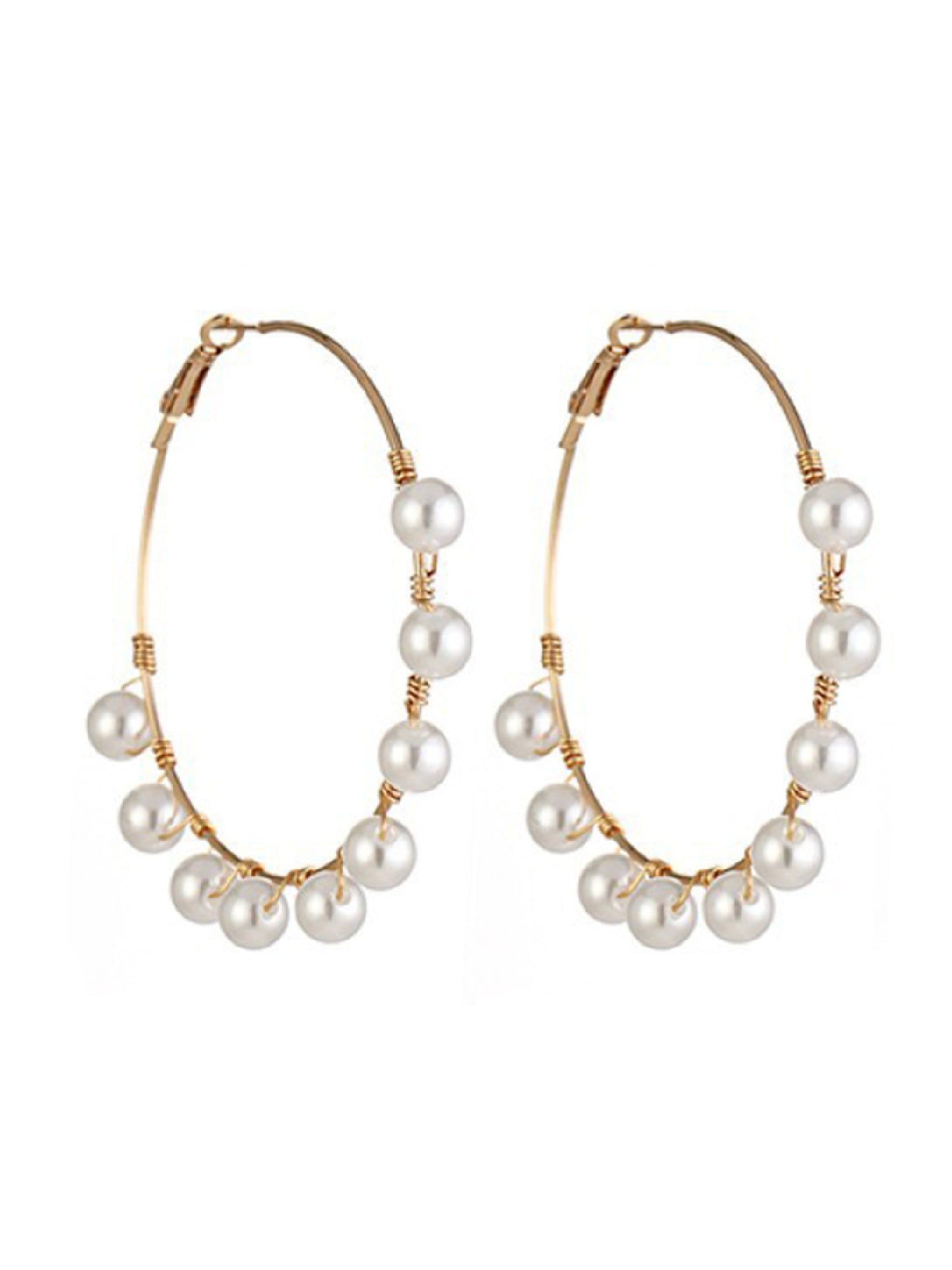 'Megan' Pearl Hoop Earrings
