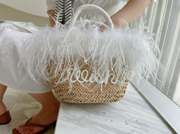 'Florence' Personalized Straw Bag