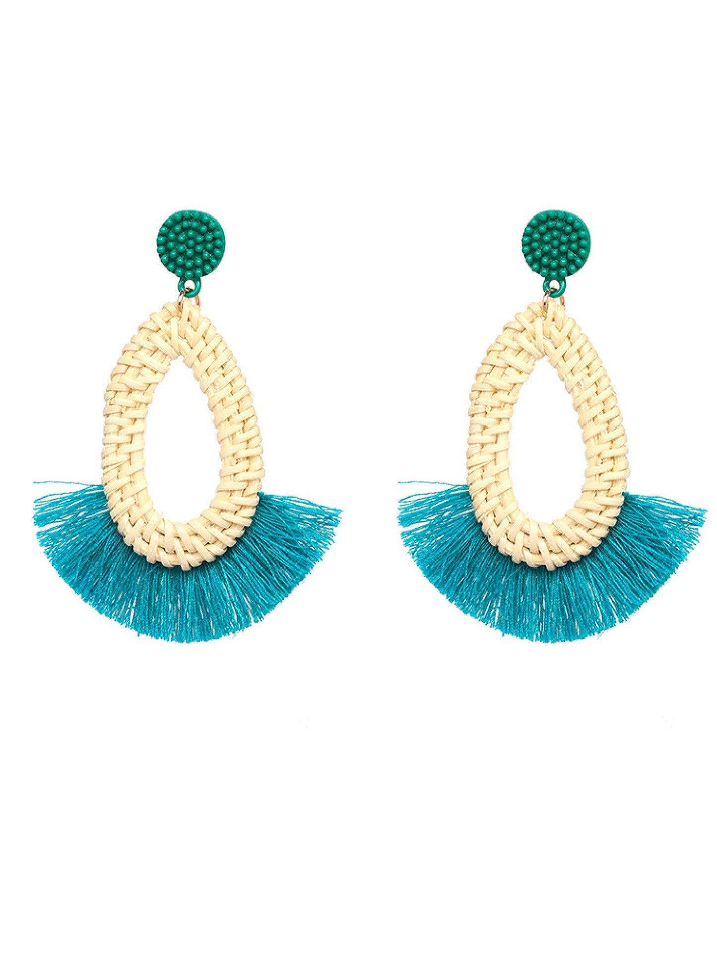 'Keira' Rattan Fringe Earrings (5 Colors)