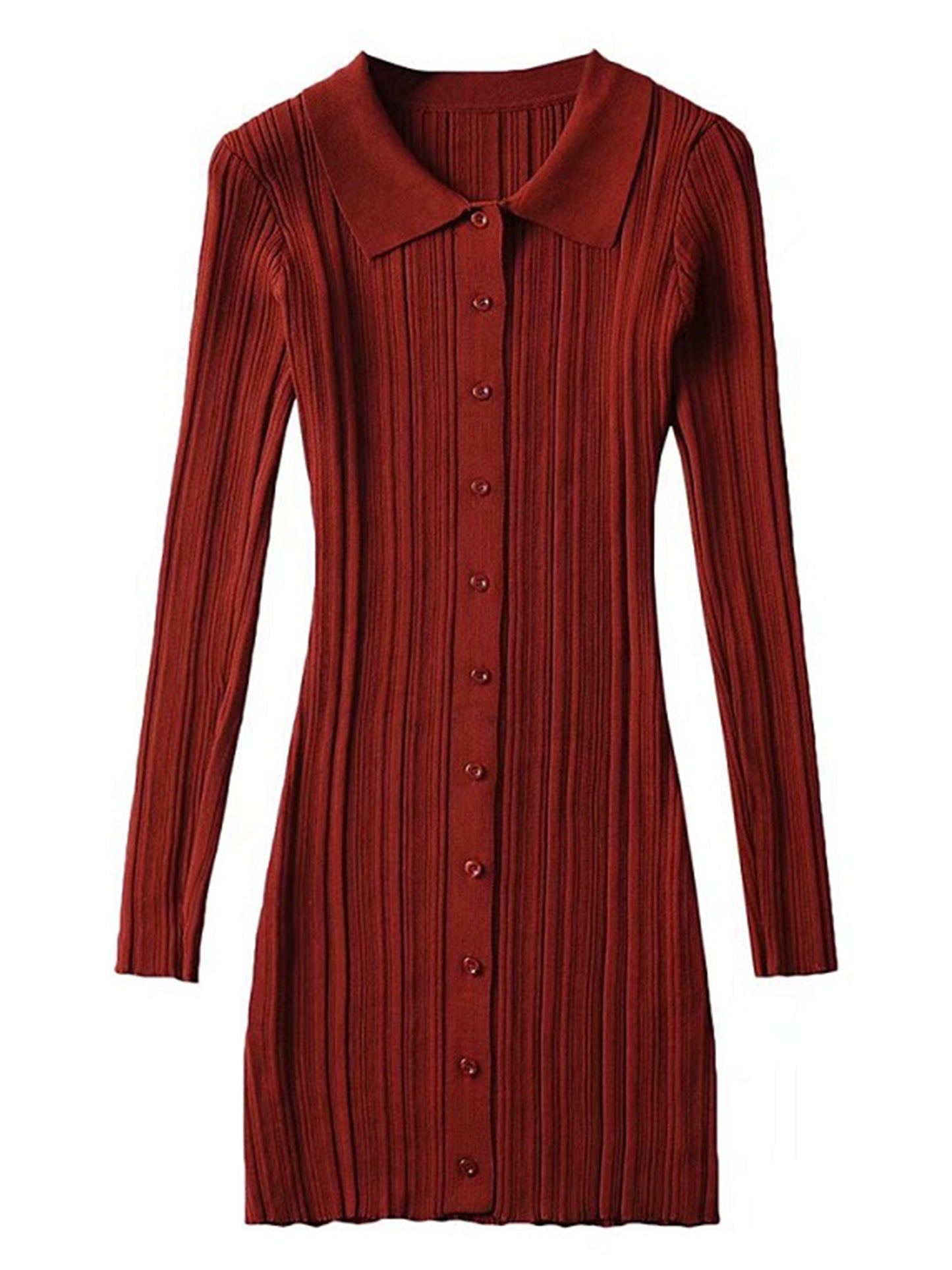 'Carly' Polo Buttoned Ribbed Mini Dress (3 Colors)