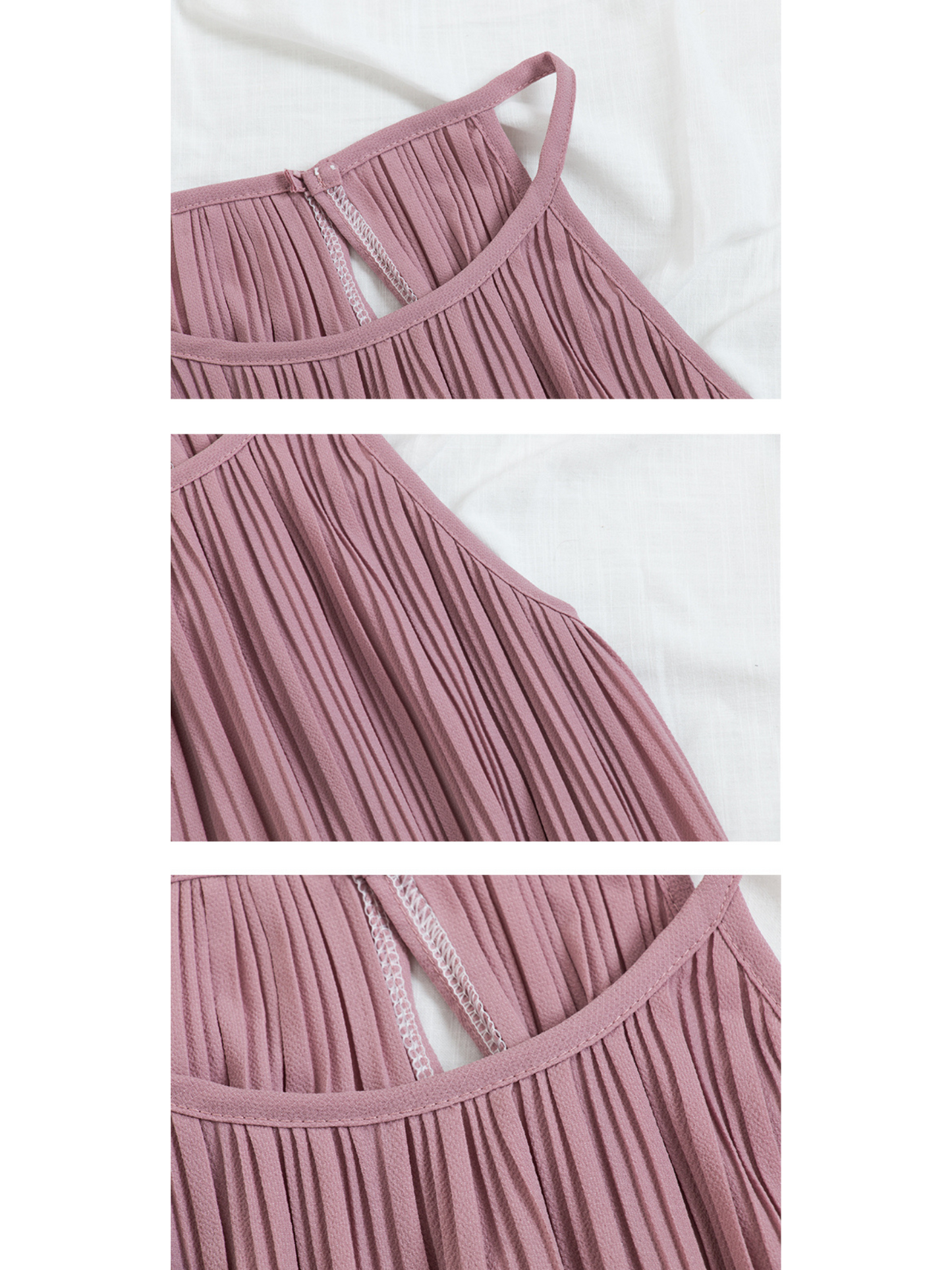 'Darcel' Halter-neck Pleated Top (7 Colors)