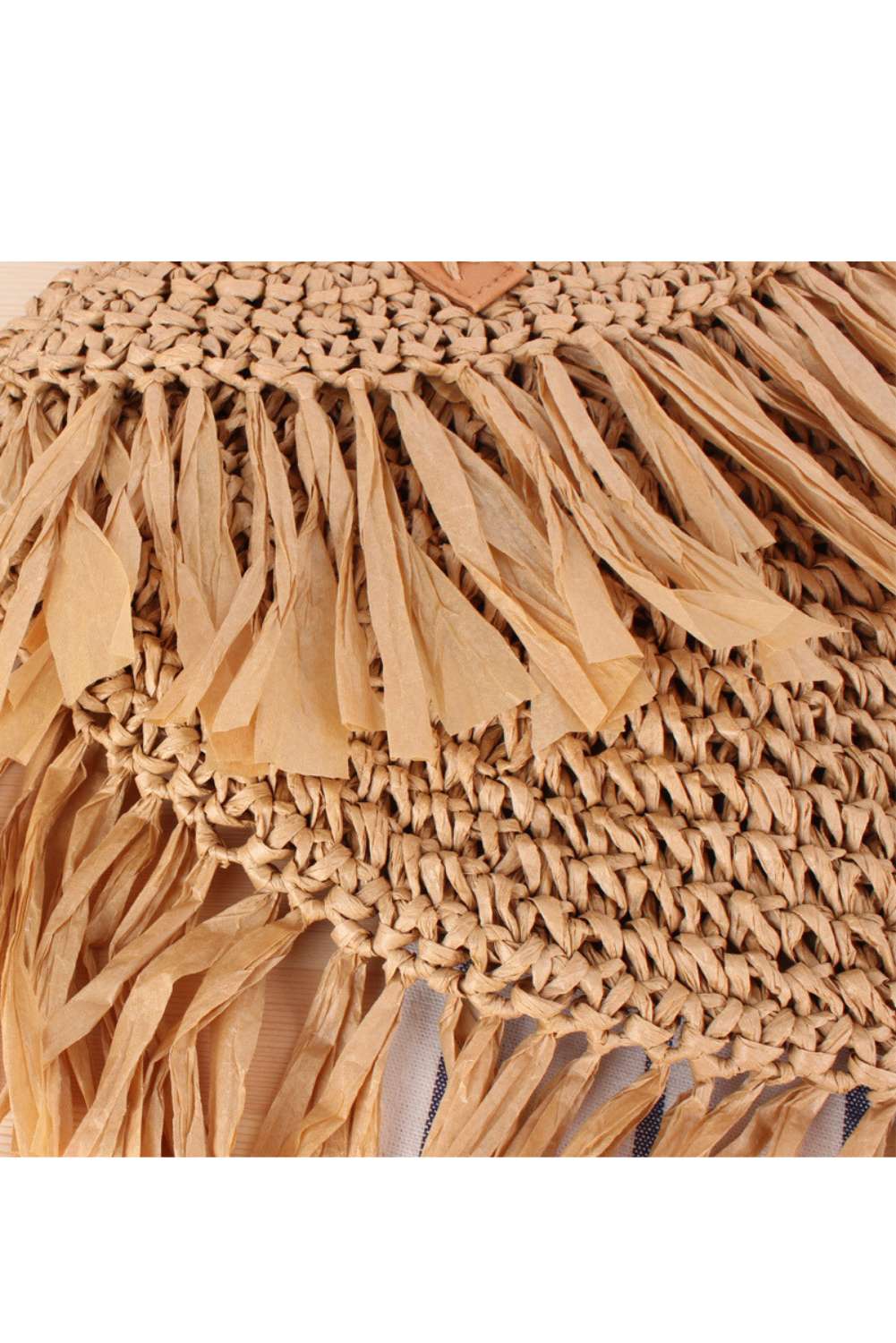 'Caitlin' Semicircle Rattan Tote Bag with Straw (2 Colors)