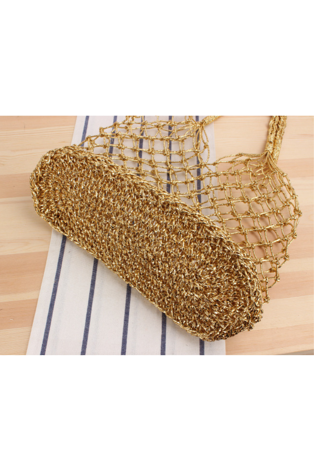 'Lori' Metallic Net Braided Handbag (3 Colors)