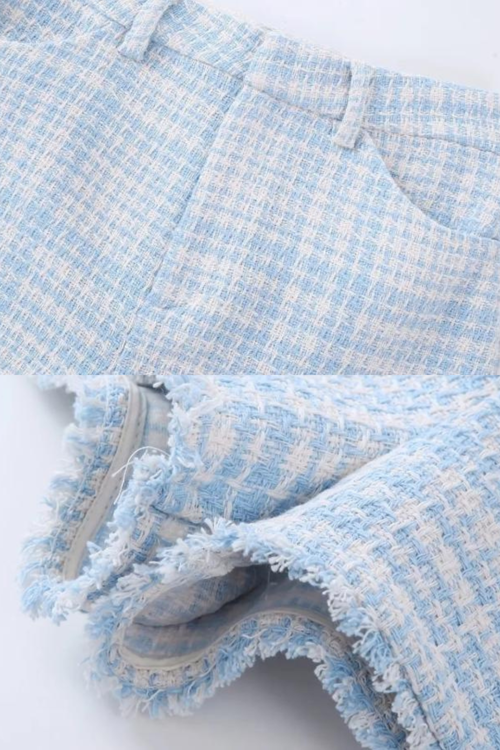 'Mancy' Blue Tweed Shorts