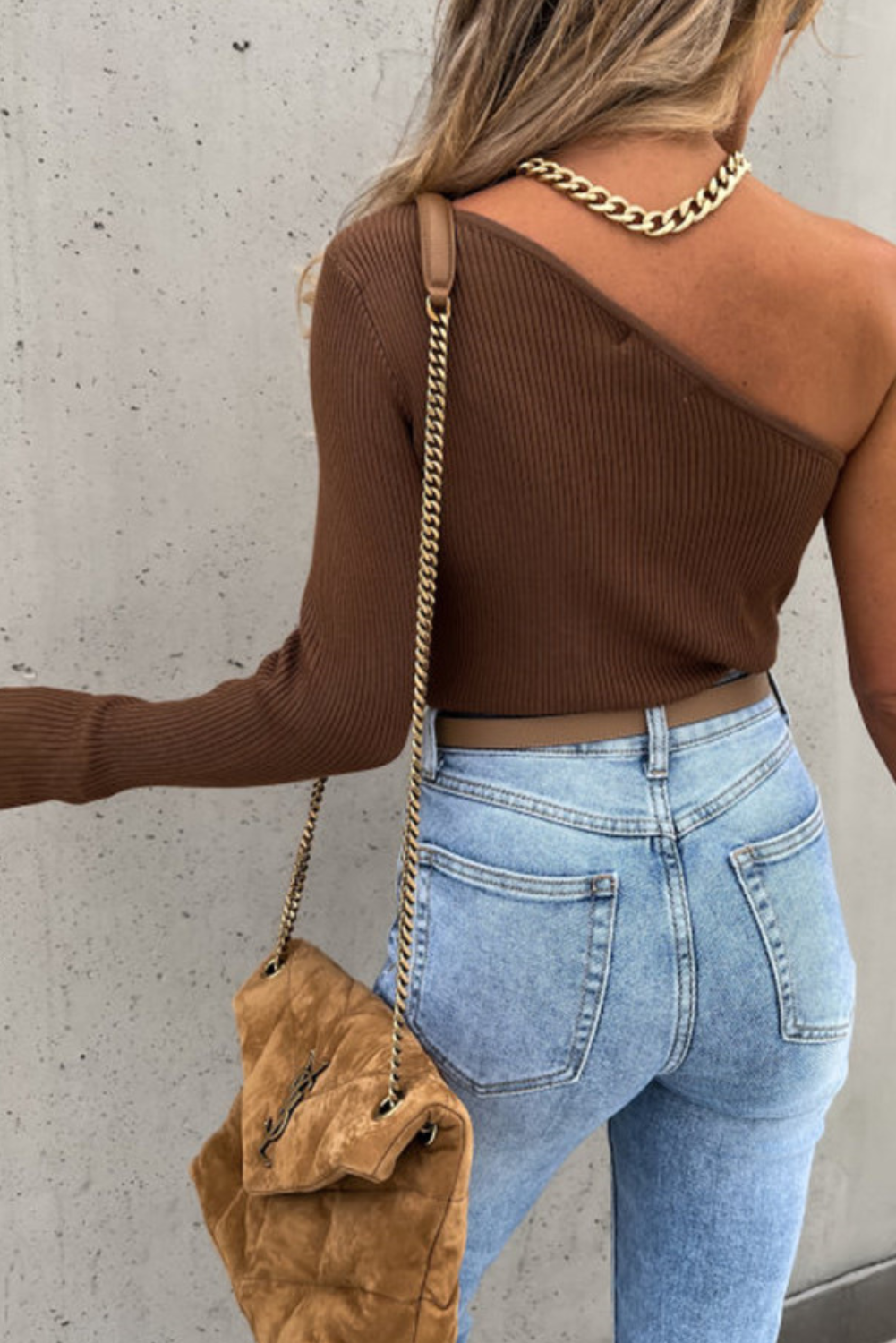 'Sara' Ribbed Single Shoulder Full Size Top (4 Colors)