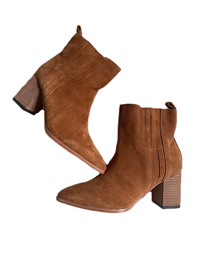 'Jessie' Heeled Suede Leather Ankle Boots (2 Colors)