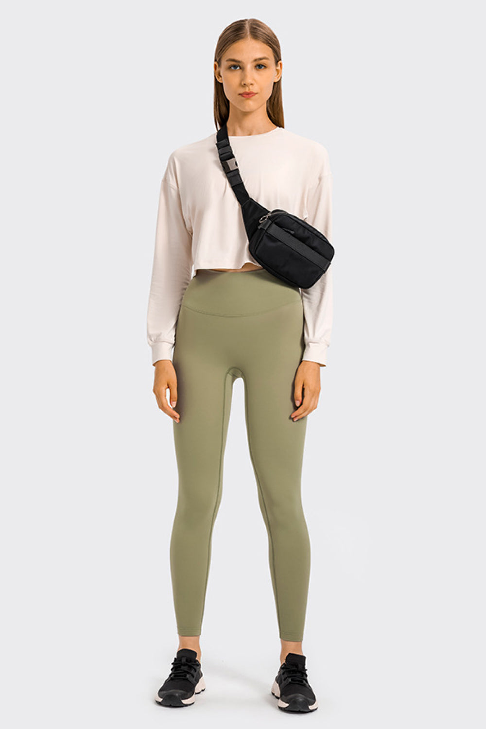 'Sanana' High Rise Crop Fitness Leggings