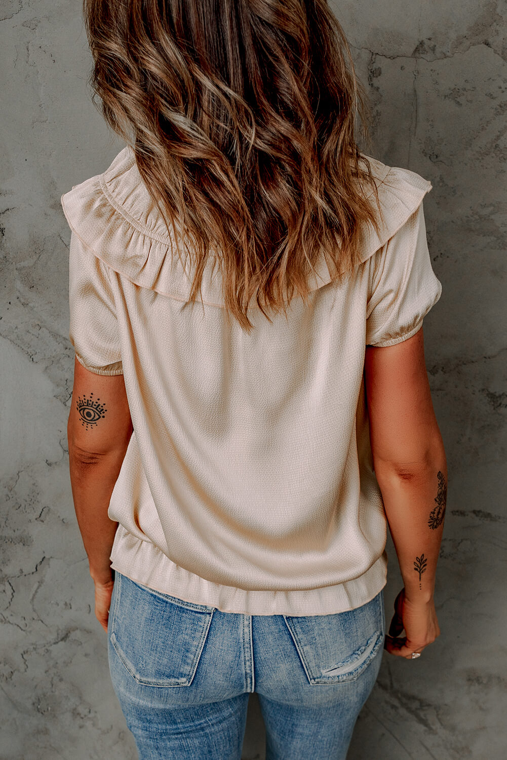 'Sheila' Ruffled Off-Shoulder Short Sleeve Top