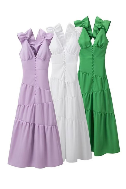 ‘Isabelle' V-neck Sleeveless Dress (3 colors)