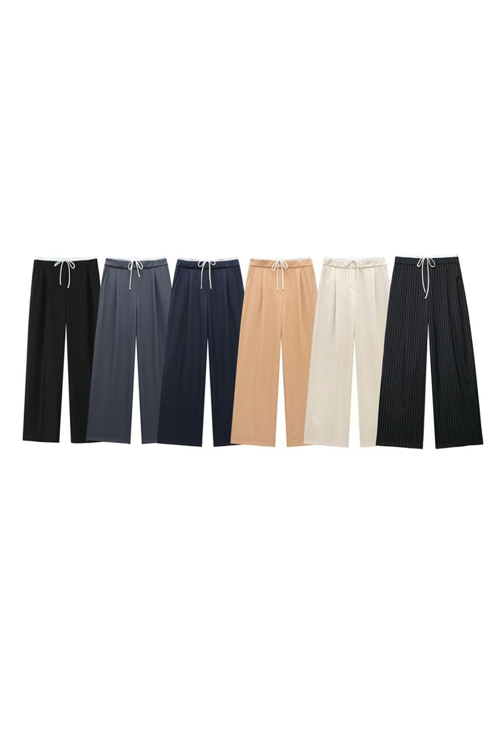 'Emily' Paneled Design Straight-Leg Pants