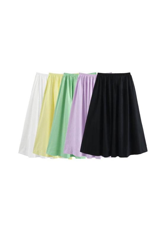 'Lucy' Full Skirt Midi Skirt (5 Colors)