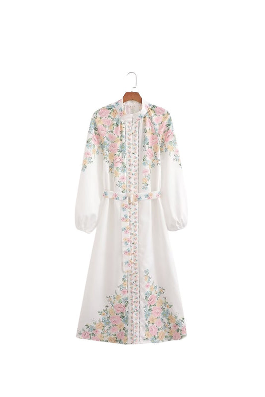 ‘Hannah’  Long Sleeve Floral Print Maxi Dress