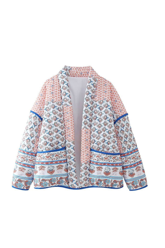 'Amelia' Printed Cotton Padded Jacket Coat