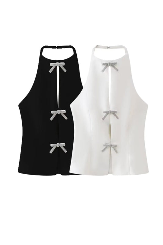 'Isabelle' Halter-neck  Vest(2 colors)