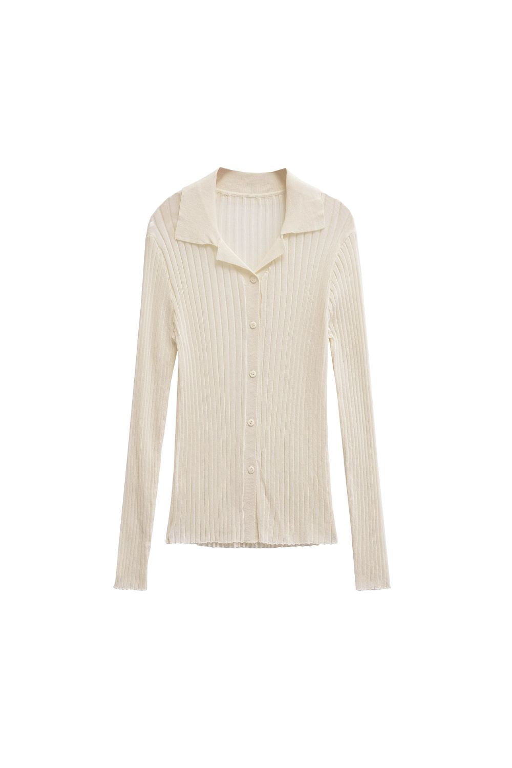 'Scarlett' Ribbed Collar Long Sleeve Knit Cardigan