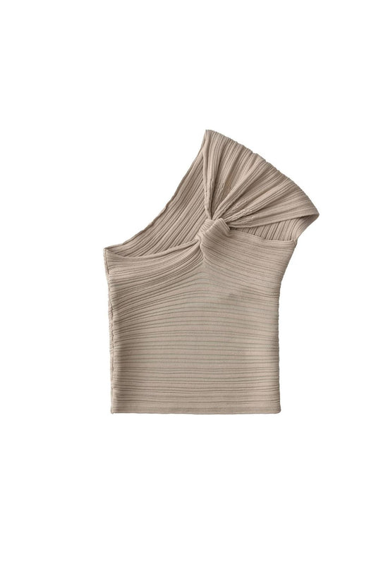 ‘Polina’ Ribbed One-Shoulder Asymmetrical Top