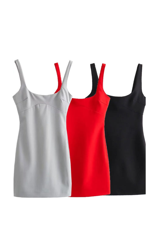 'Stella'  Fitted Vest-Style Mini Dress