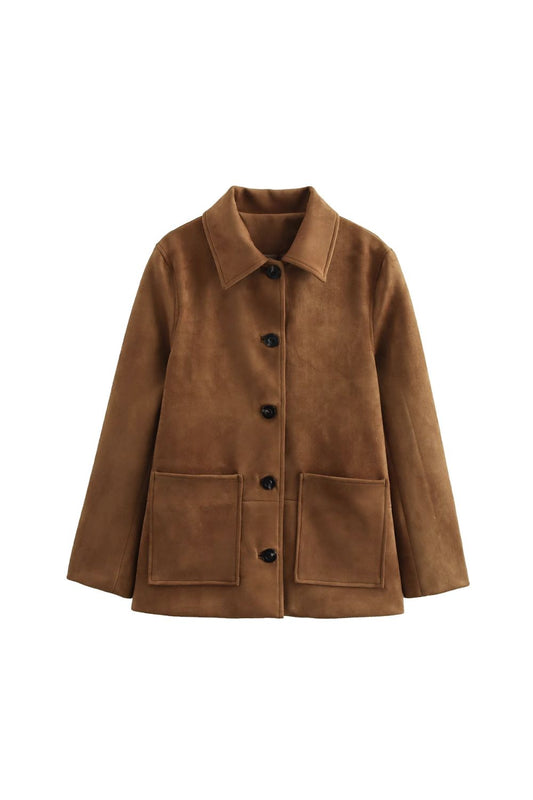 'Billy' Suede Button-Front Blazer